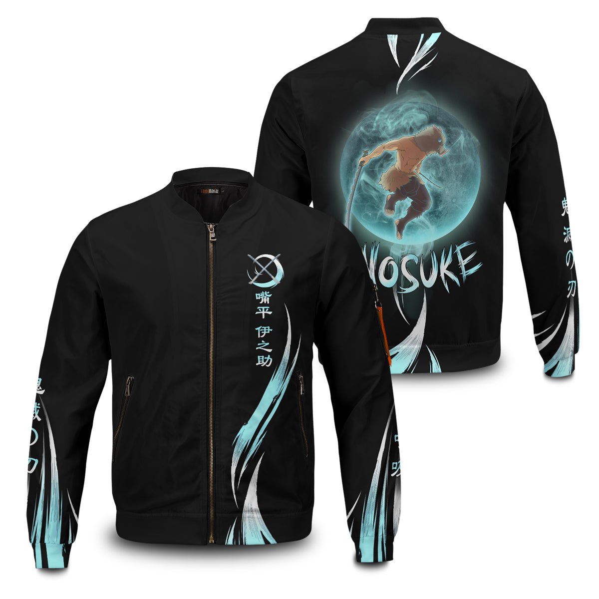 Demon Slayer Jackets - Inosuke Moonfall Bomber Jacket FH0709 12 - Gear Anime inosuke moonfall bomber jacket 725795 - Gear Anime