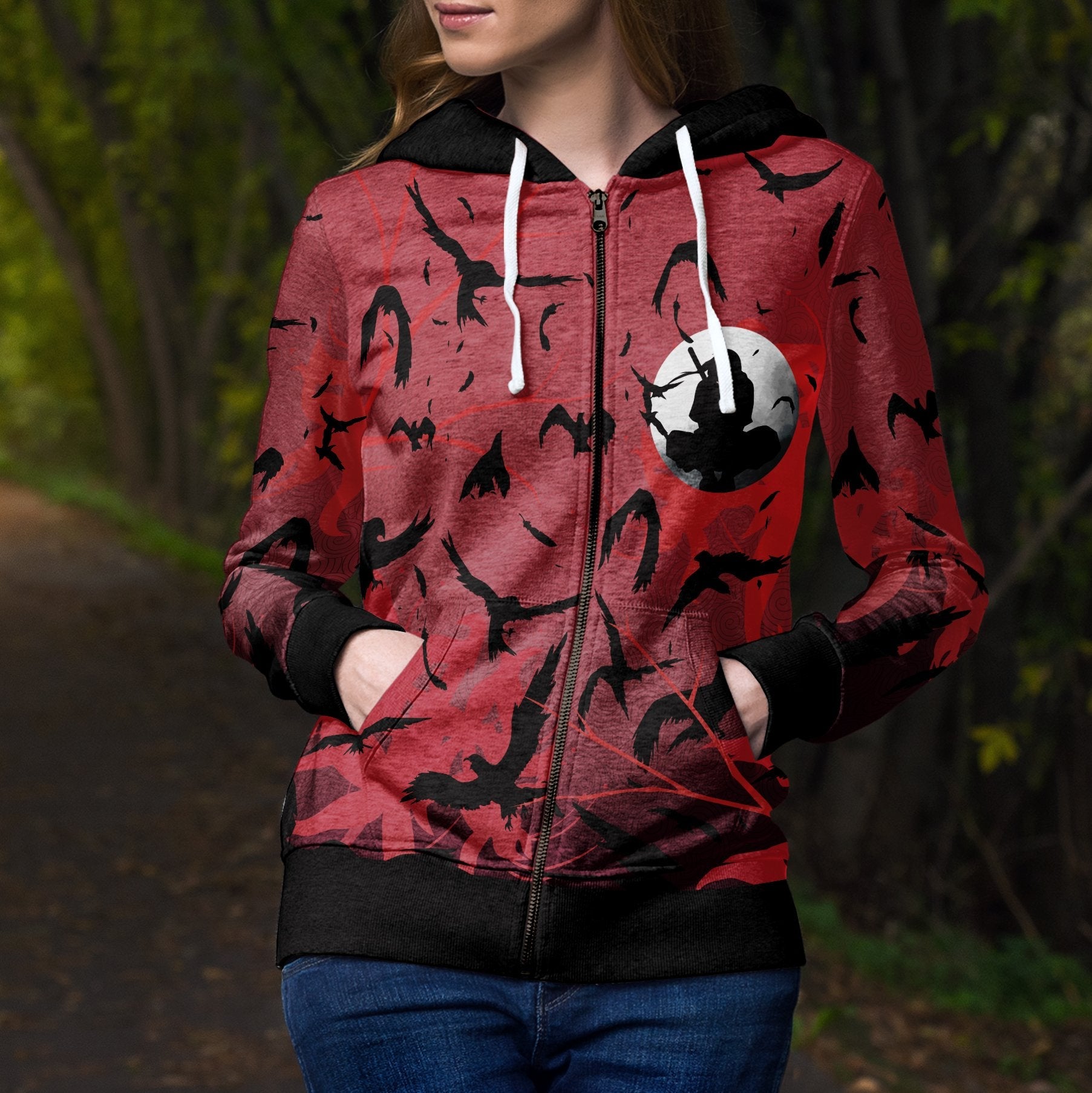 itachi-crow-unisex-zipped-hoodie-246011 itachi crow unisex zipped hoodie 246011 - Gear Anime