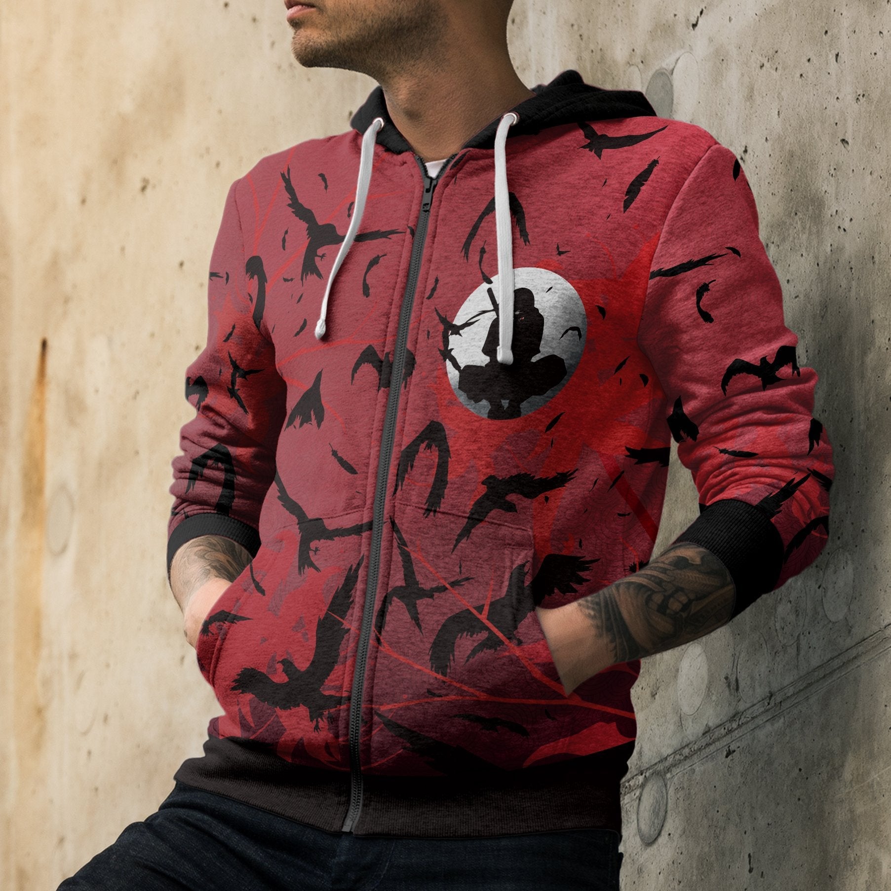 itachi-crow-unisex-zipped-hoodie-889878 itachi crow unisex zipped hoodie 889878 - Gear Anime
