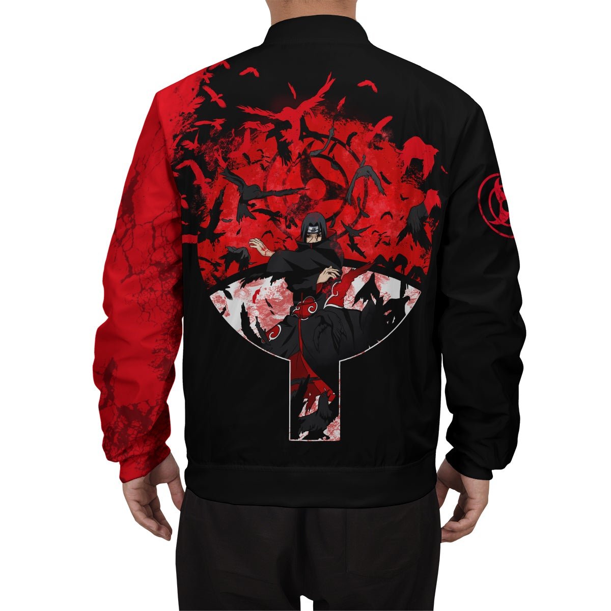 itachi-summoning-crow-bomber-jacket-466582 itachi summoning crow bomber jacket 466582 - Gear Anime