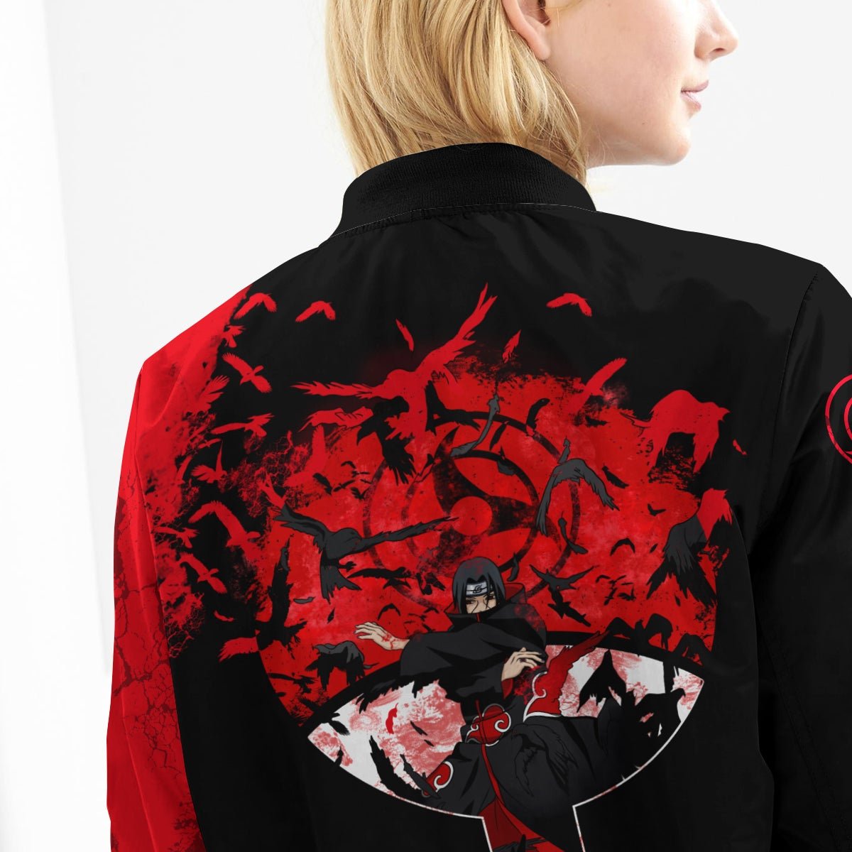 itachi-summoning-crow-bomber-jacket-621031 itachi summoning crow bomber jacket 621031 - Gear Anime
