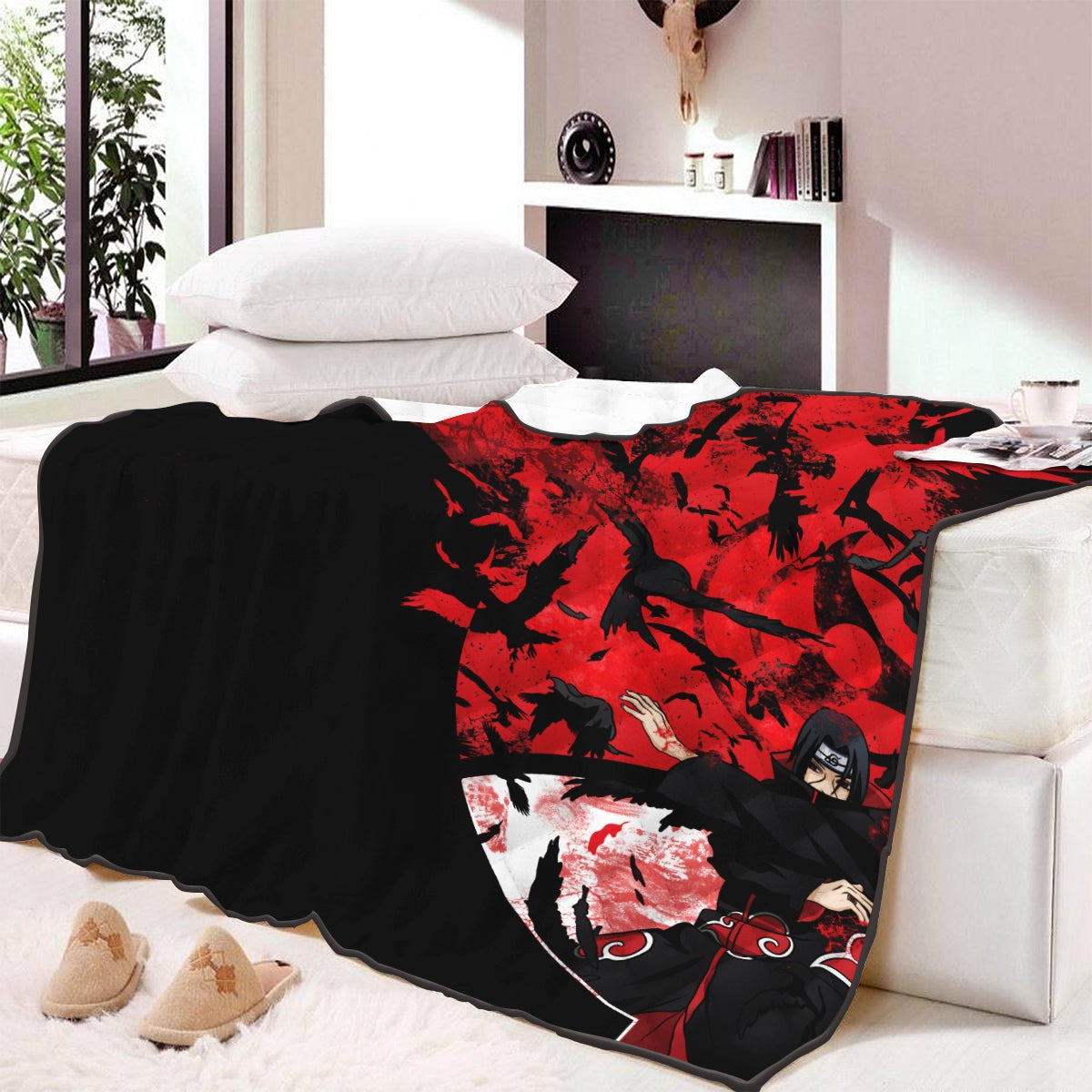 itachi-summoning-crow-quilt-blanket-114451 itachi summoning crow quilt blanket 114451 - Gear Anime