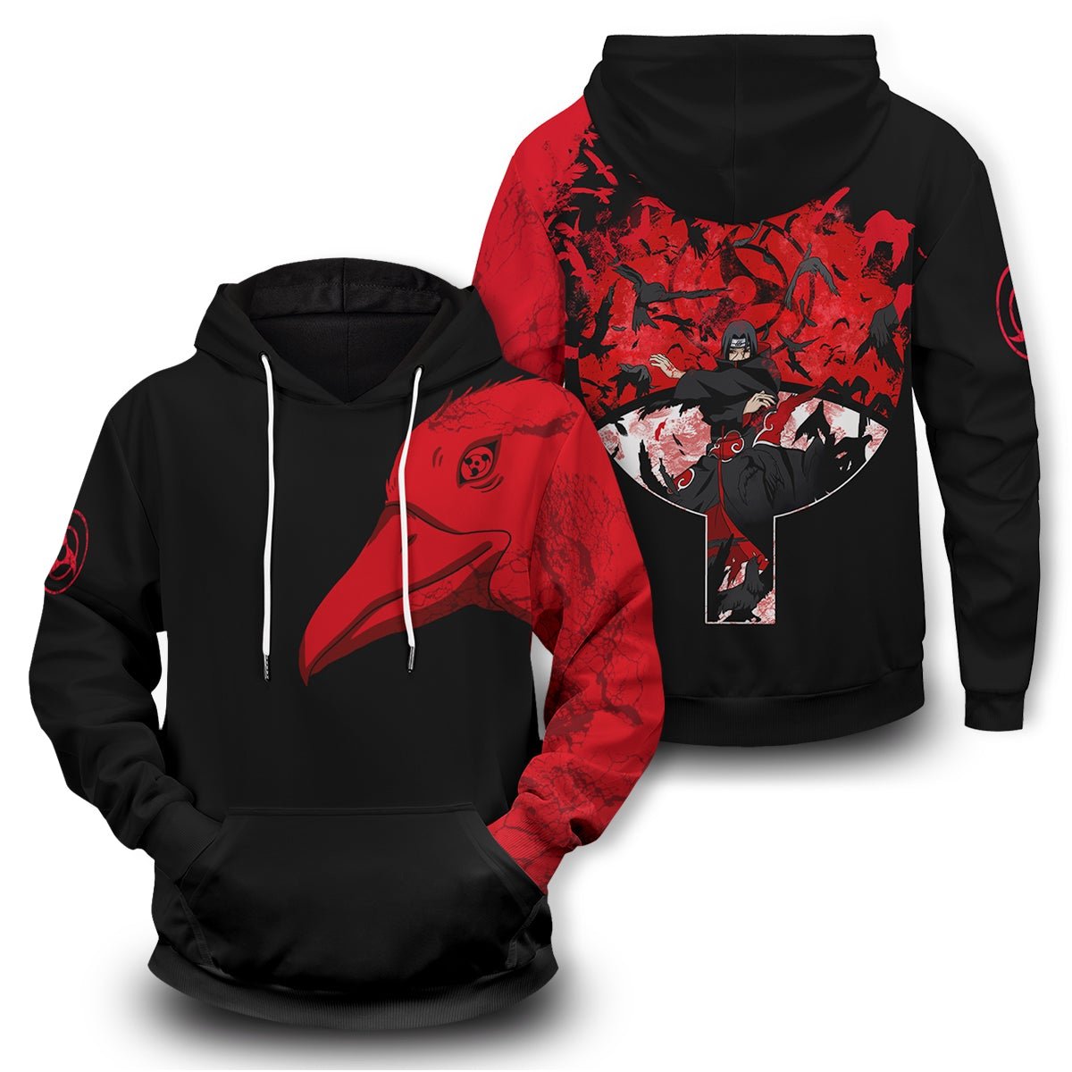 Naruto Hoodies - Itachi Summoning Crow Unisex Pullover Hoodie FH0709 9 - Gear Anime itachi summoning crow unisex pullover hoodie 952035 - Gear Anime