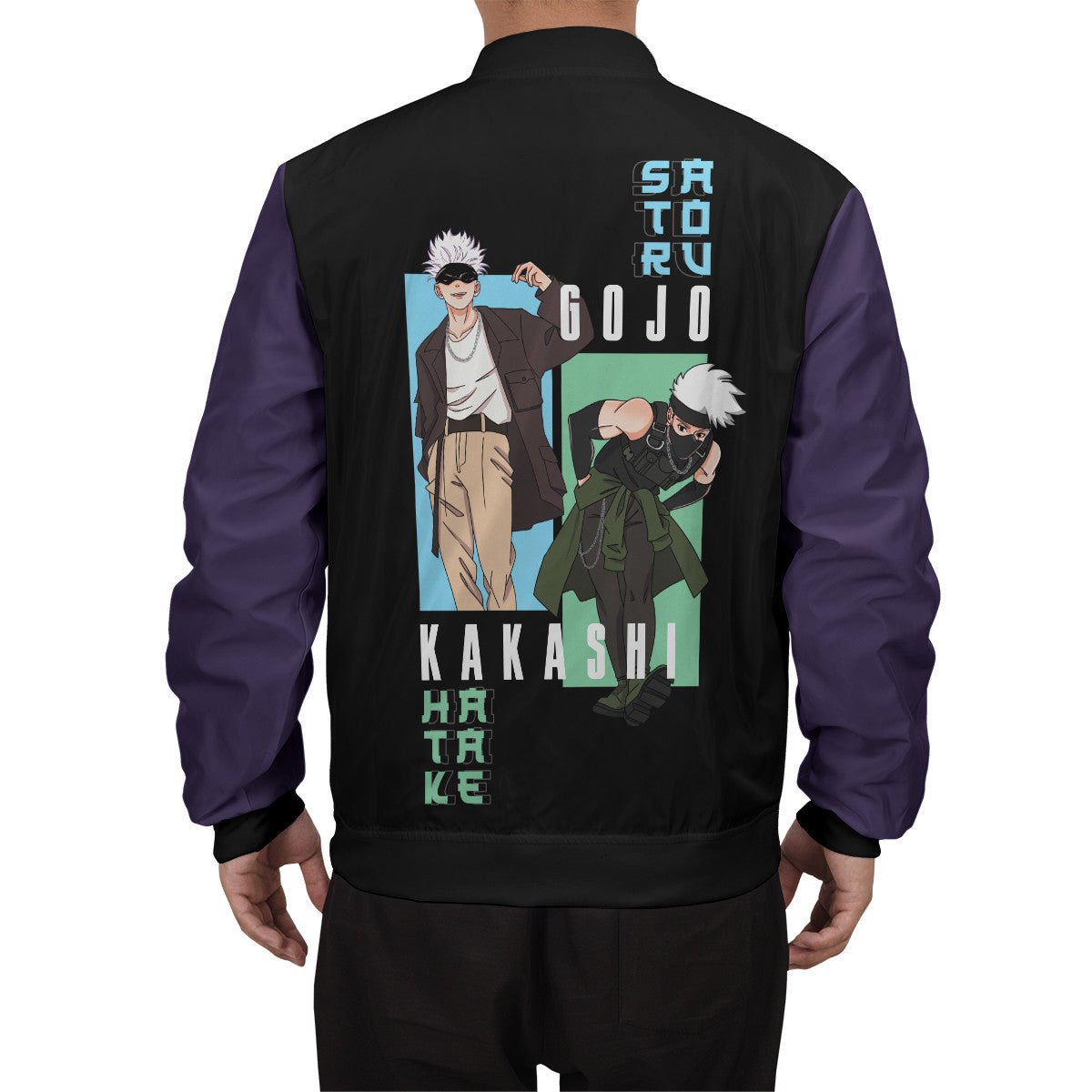 kakashi-gojo-stwear-bomber-jacket-116076 kakashi gojo stwear bomber jacket 116076 - Gear Anime