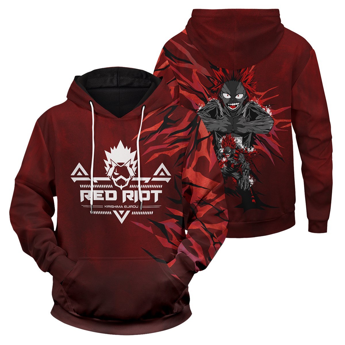 MHA Hoodies - Kirishima Spirit Unisex Pullover Hoodie FH0709 4 - Gear Anime kirishima spirit unisex pullover hoodie 936278 - Gear Anime