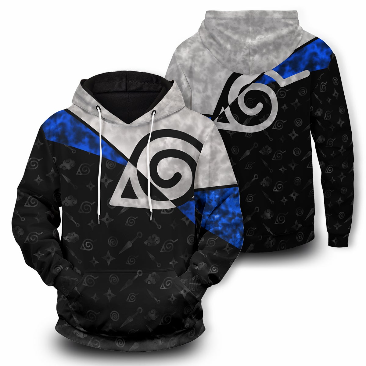 Naruto Hoodies - Konoha Shuriken Kunai Unisex Pullover Hoodie FH0709 7 - Gear Anime konoha shuriken kunai unisex pullover hoodie 347369 - Gear Anime