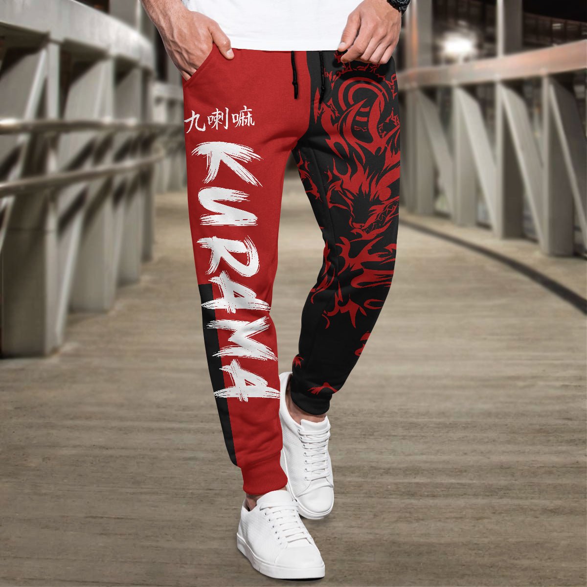 kurama-red-fashion-jogger-pants-212202 kurama red fashion jogger pants 212202 - Gear Anime