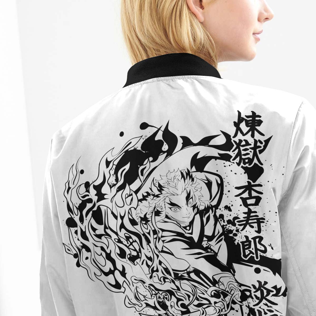 kyojuro-bw-bomber-jacket-868126 kyojuro bw bomber jacket 868126 - Gear Anime