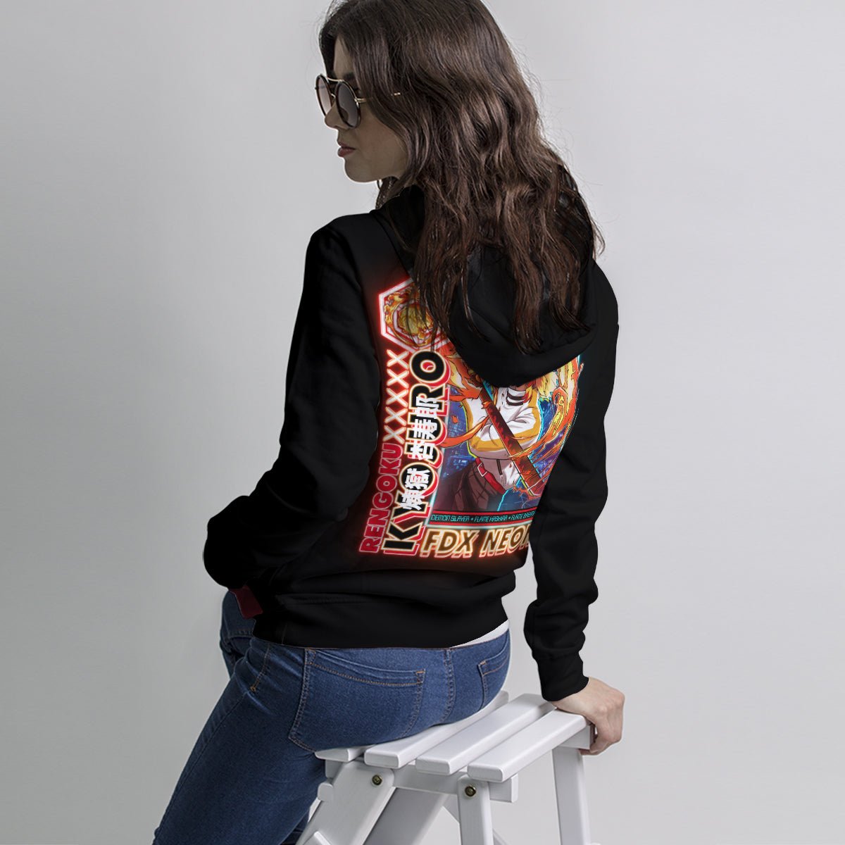 kyojuro-neon-unisex-pullover-hoodie-745843 kyojuro neon unisex pullover hoodie 745843 - Gear Anime