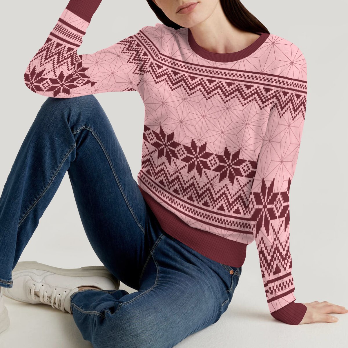 nezuko-unisex-wool-sweater-570342 nezuko unisex wool sweater 570342 - Gear Anime
