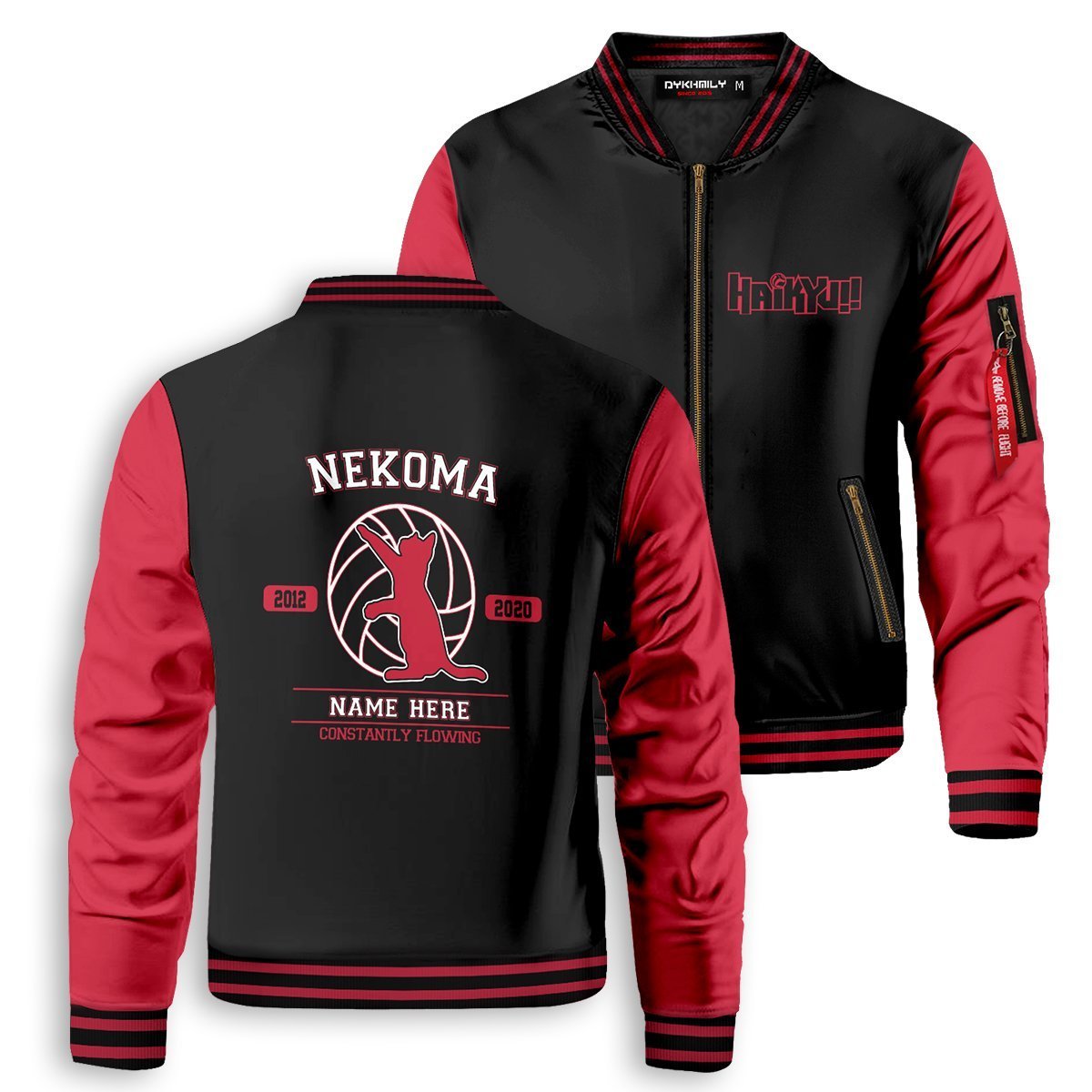 Haikyuu Jackets - Personalized Nekoma Constantly Flowing Bomber Jacket FH0709 5 - Gear Anime personalized nekoma constantly flowing bomber jacket 809370 - Gear Anime