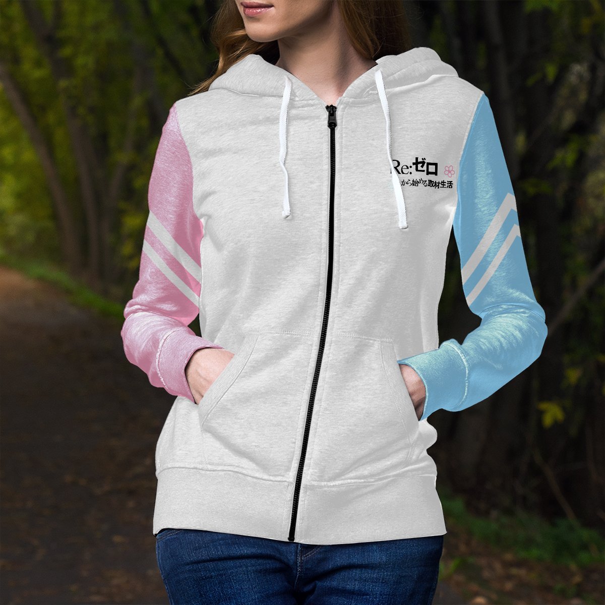 re-zero-rem-ram-unisex-zipped-hoodie-669002 re zero rem ram unisex zipped hoodie 669002 - Gear Anime