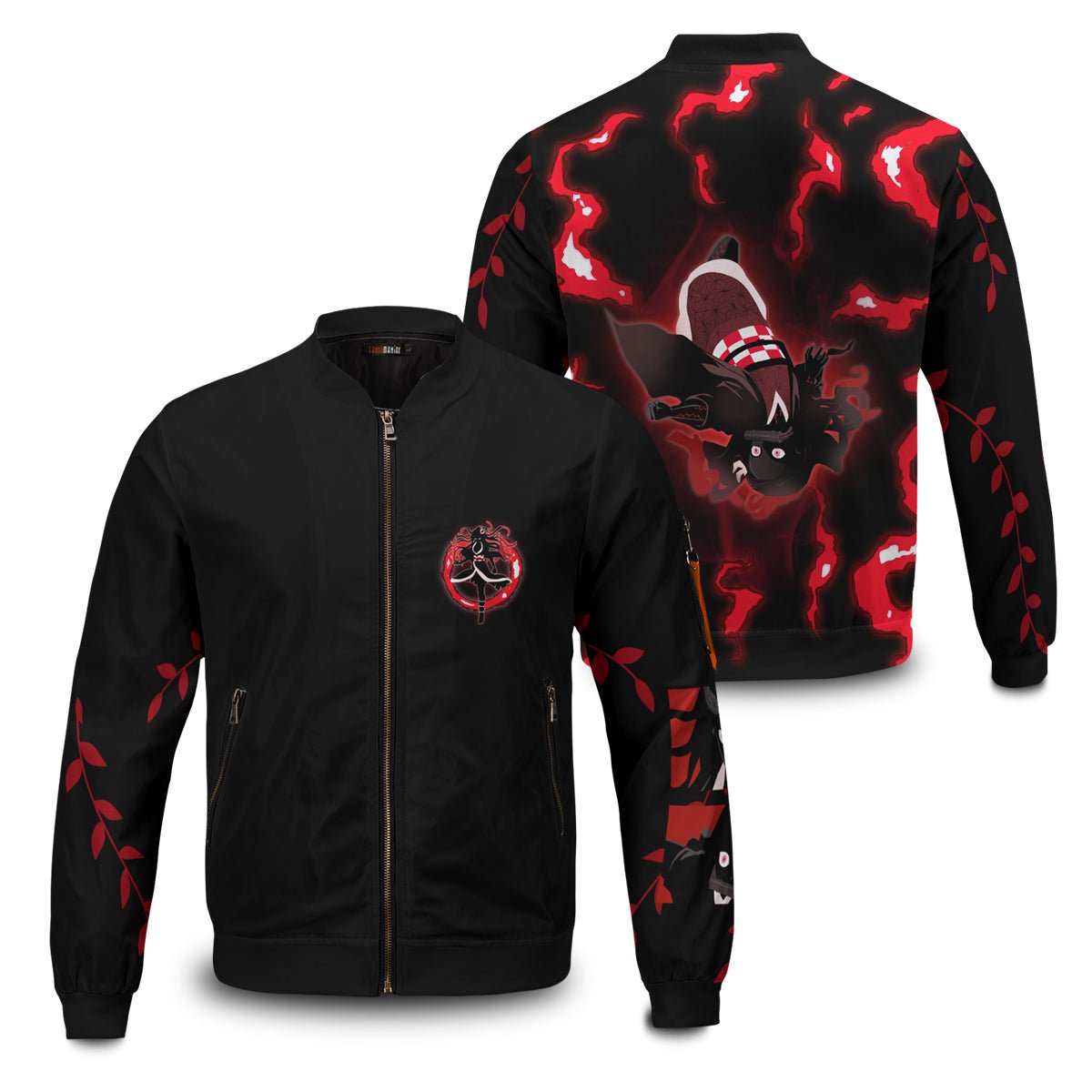 Demon Slayer Jackets - Red ED Nezuko Bomber Jacket FH0709 8 - Gear Anime red ed nezuko bomber jacket 646950 - Gear Anime