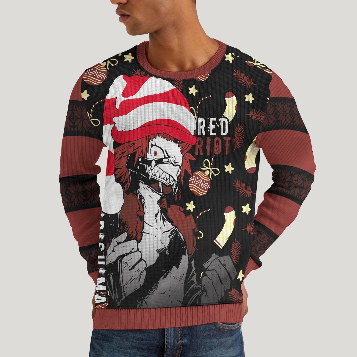 red-riot-kirishima-unisex-wool-sweater-250312 red riot kirishima unisex wool sweater 250312 - Gear Anime
