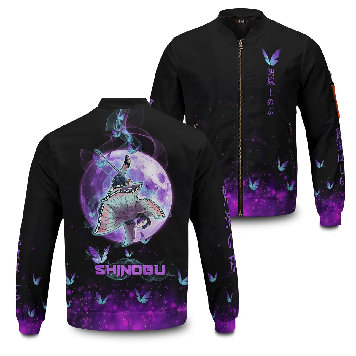 Demon Slayer Jackets - Shinobu Moonfall Bomber Jacket FH0709 7 - Gear Anime shinobu moonfall bomber jacket 250660 - Gear Anime