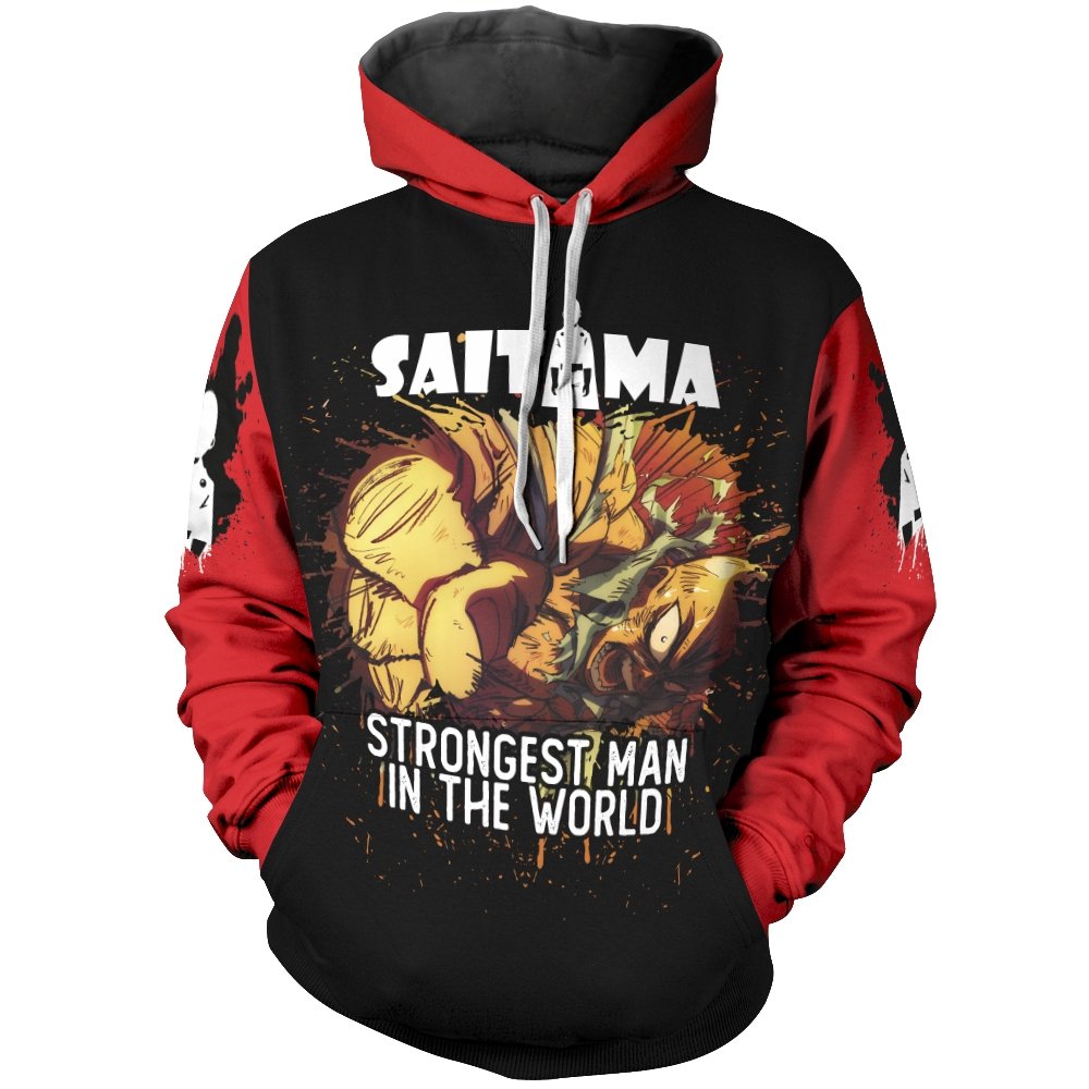 One Punch Man Hoodies - Strongest Man in the World Unisex Pullover Hoodie 3 - Gear Anime strongest man in the world unisex pullover hoodie 904894 - Gear Anime