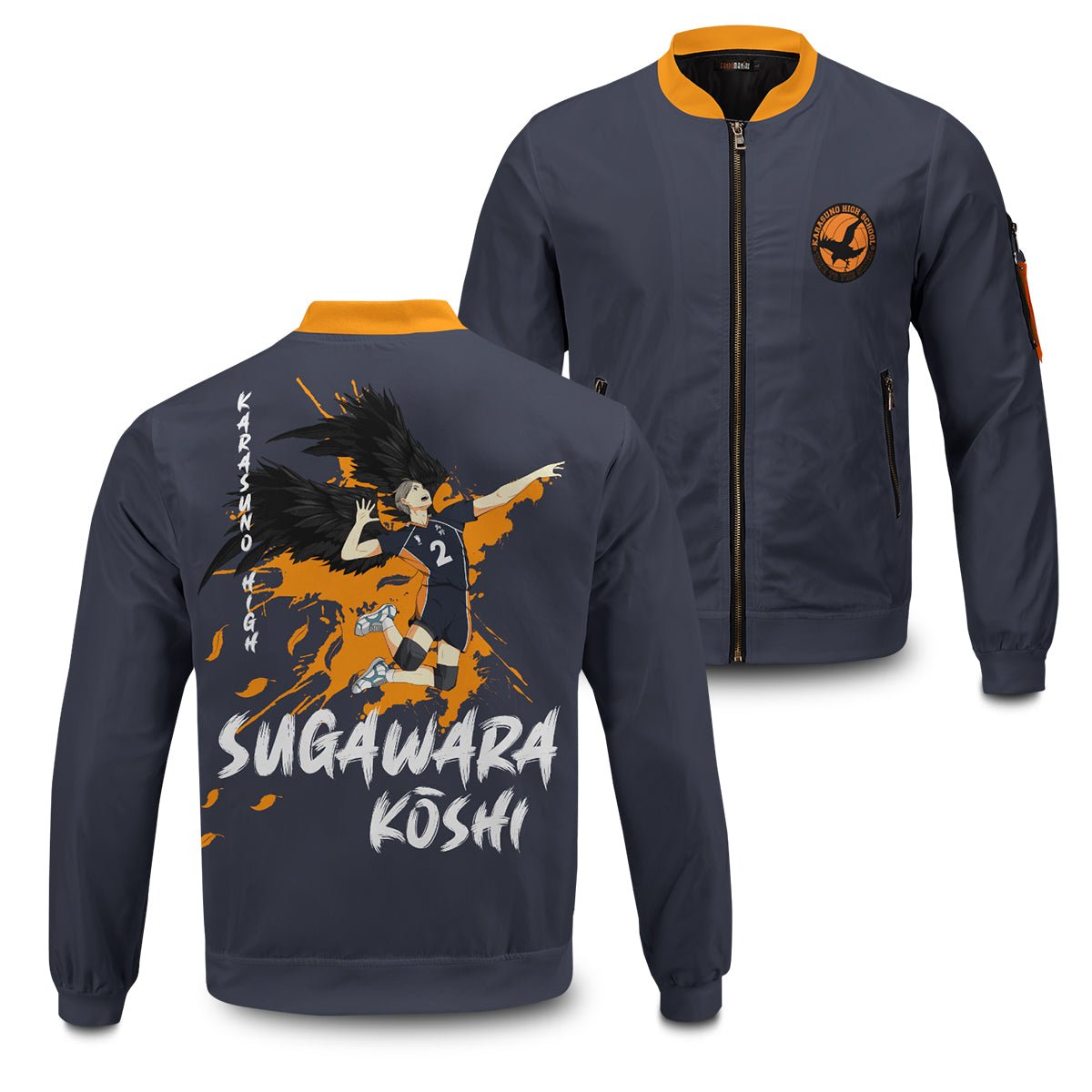 Haikyuu Jackets - Sugawara Wings Bomber Jacket FH0709 4 - Gear Anime sugawara wings bomber jacket 125880 - Gear Anime