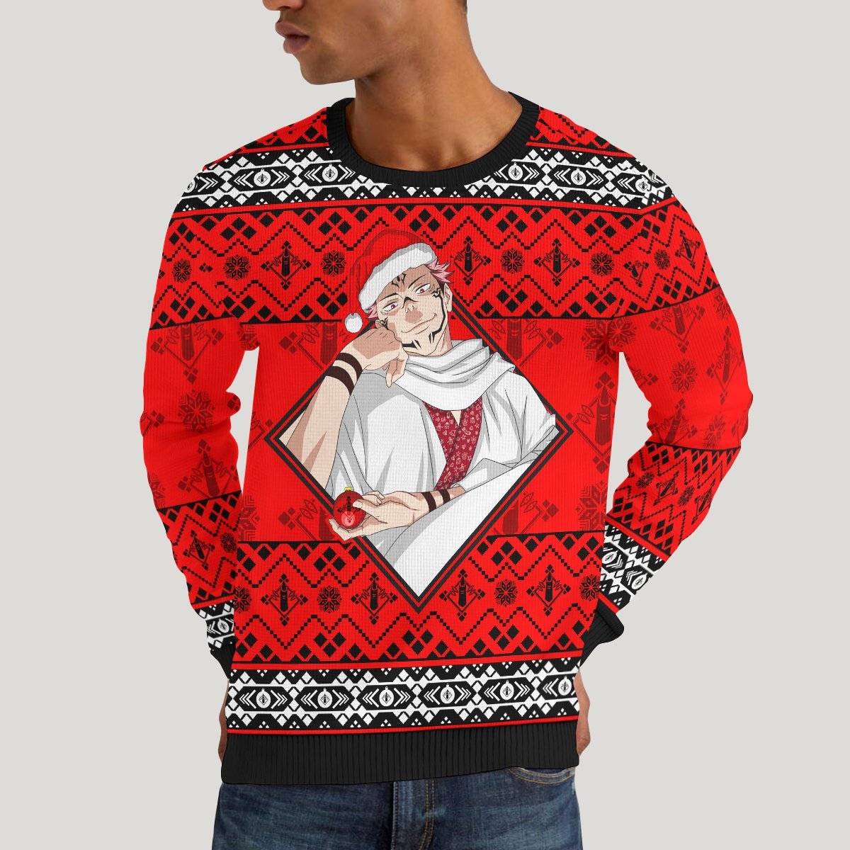 sukuna-christmas-unisex-wool-sweater-290655 sukuna christmas unisex wool sweater 290655 - Gear Anime