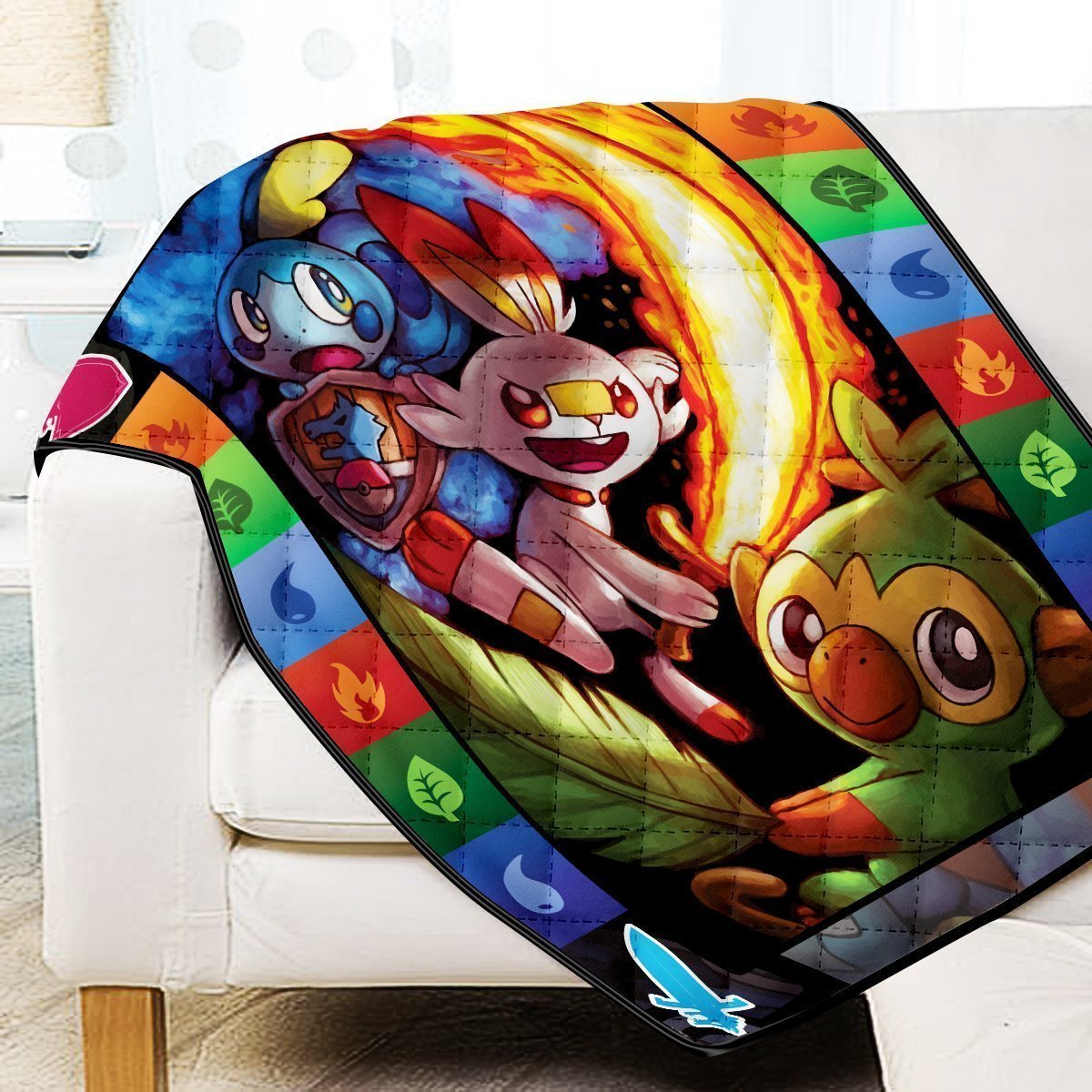 sword-shield-quilt-blanket-777147 sword shield quilt blanket 777147 - Gear Anime