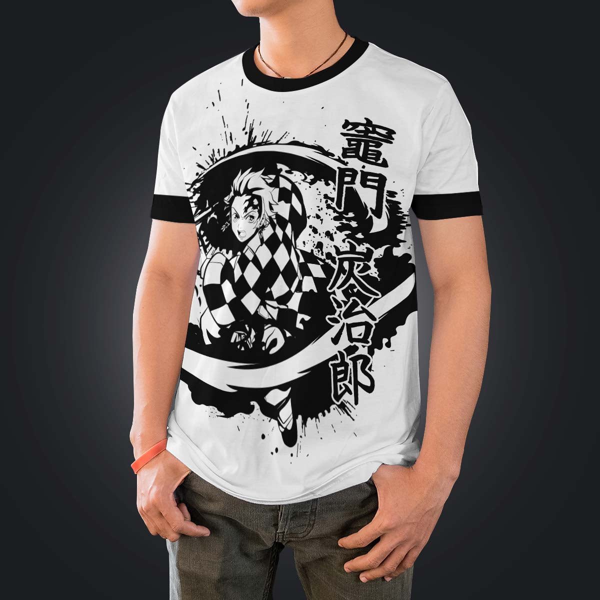 tanjiro-bw-unisex-t-shirt-887582 tanjiro bw unisex t shirt 887582 - Gear Anime