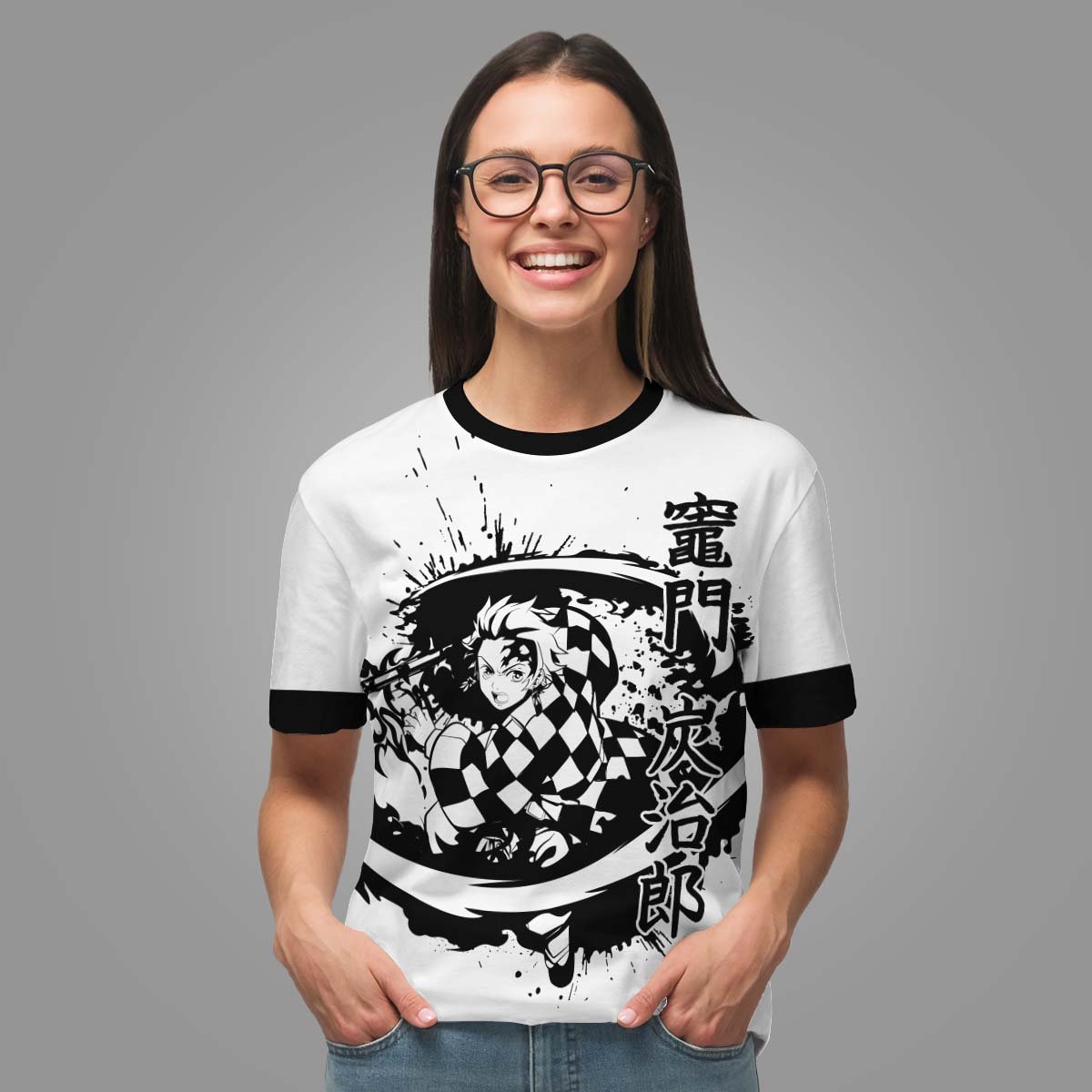 tanjiro-bw-unisex-t-shirt-901608 tanjiro bw unisex t shirt 901608 - Gear Anime