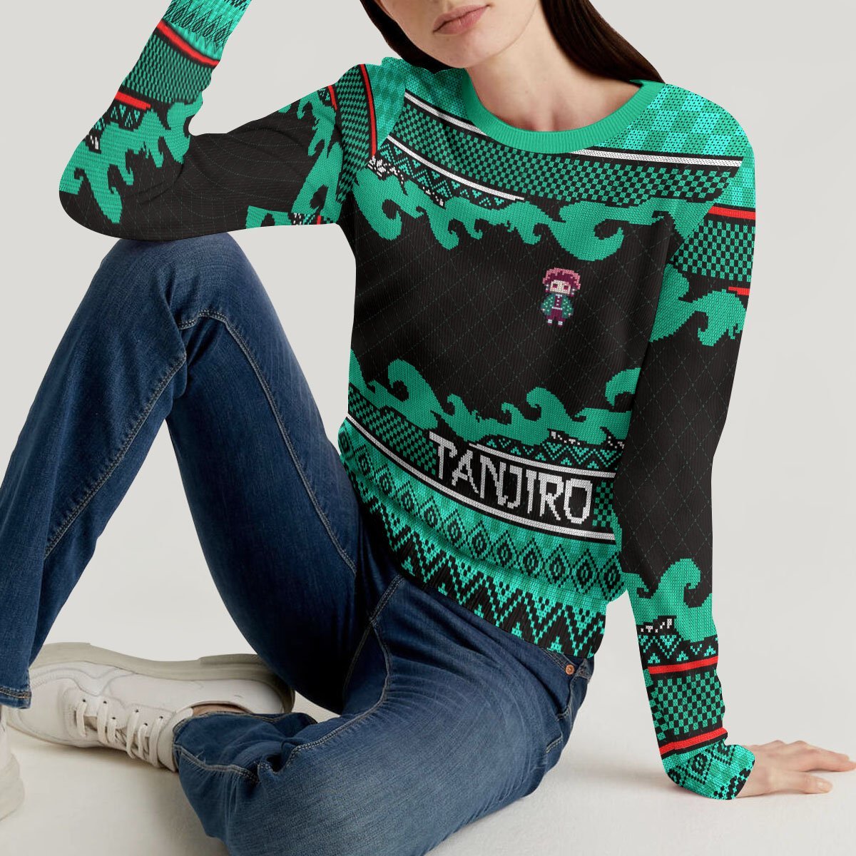 tanjiro-christmas-unisex-wool-sweater-195287 tanjiro christmas unisex wool sweater 195287 - Gear Anime