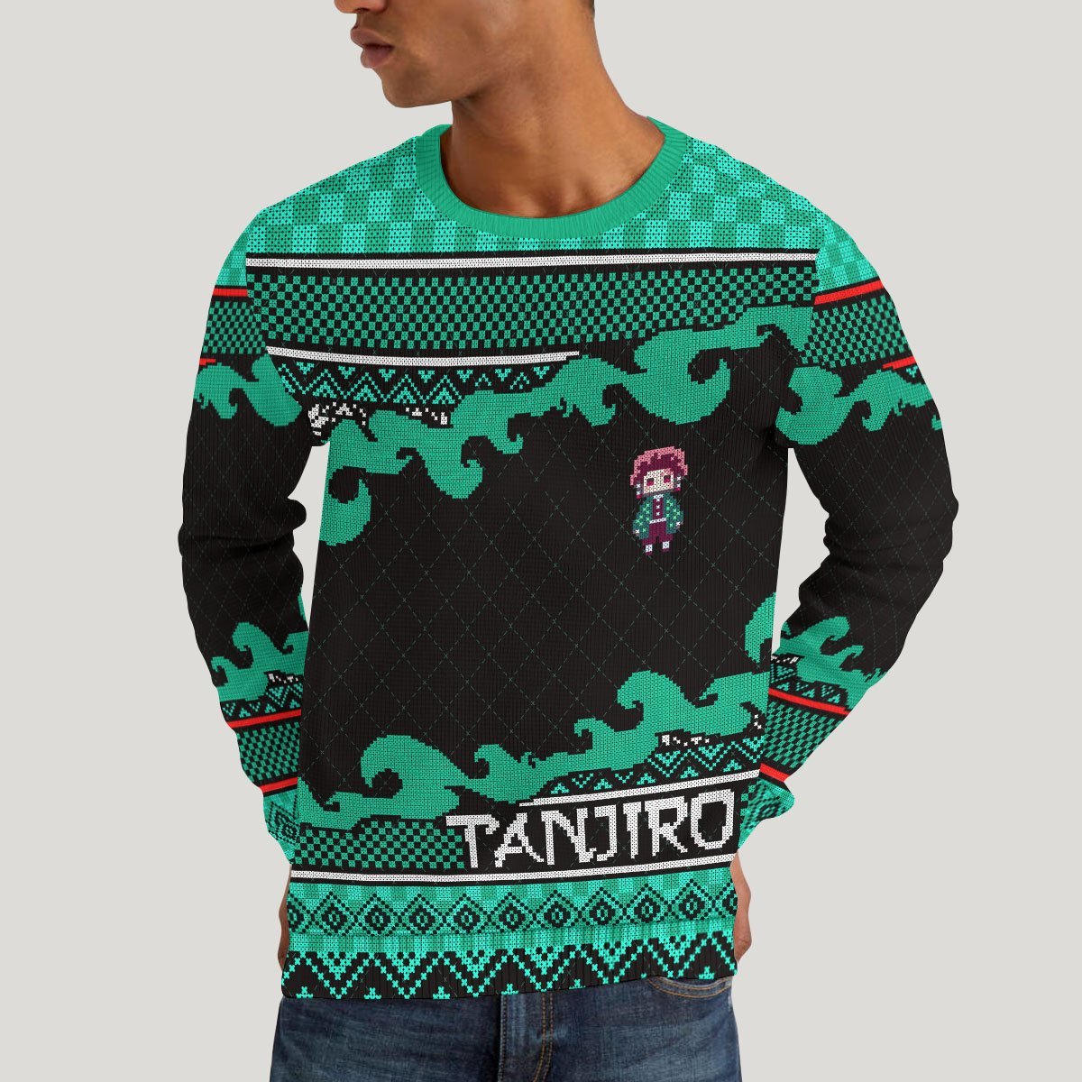 tanjiro-christmas-unisex-wool-sweater-664600 tanjiro christmas unisex wool sweater 664600 - Gear Anime