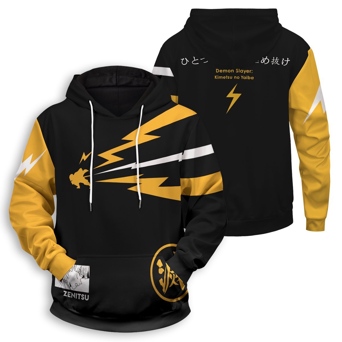 Demon Slayer Hoodies - Thunder Zenitsu Unisex Pullover Hoodie FH0709 9 - Gear Anime thunder zenitsu unisex pullover hoodie 563492 - Gear Anime