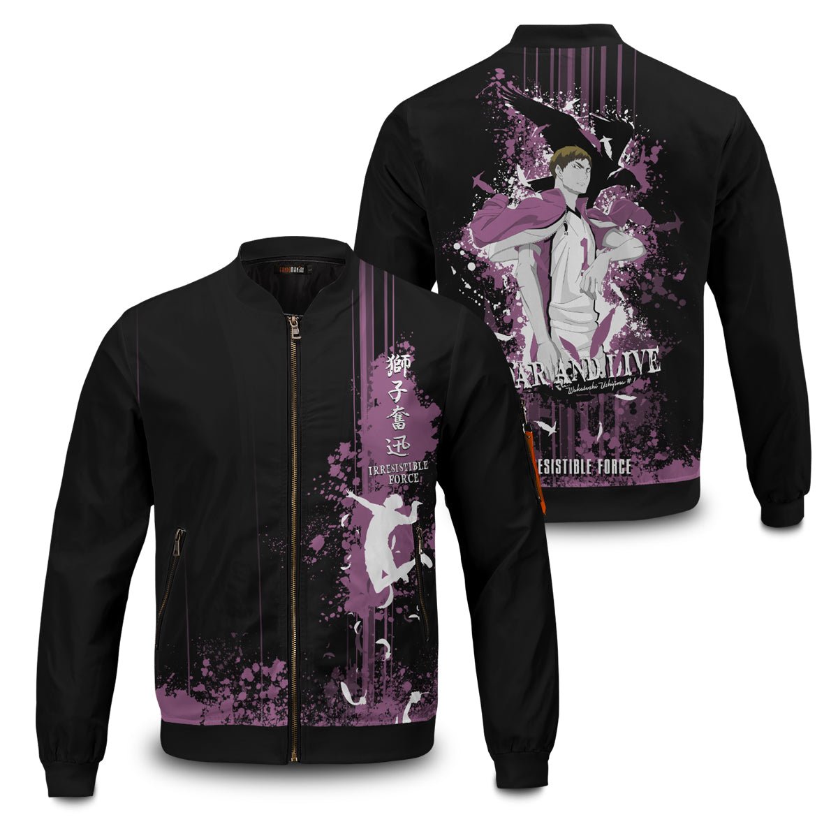 Haikyuu Jackets - Wakatoshi Spirit Bomber Jacket FH0709 13 - Gear Anime wakatoshi spirit bomber jacket 862512 - Gear Anime