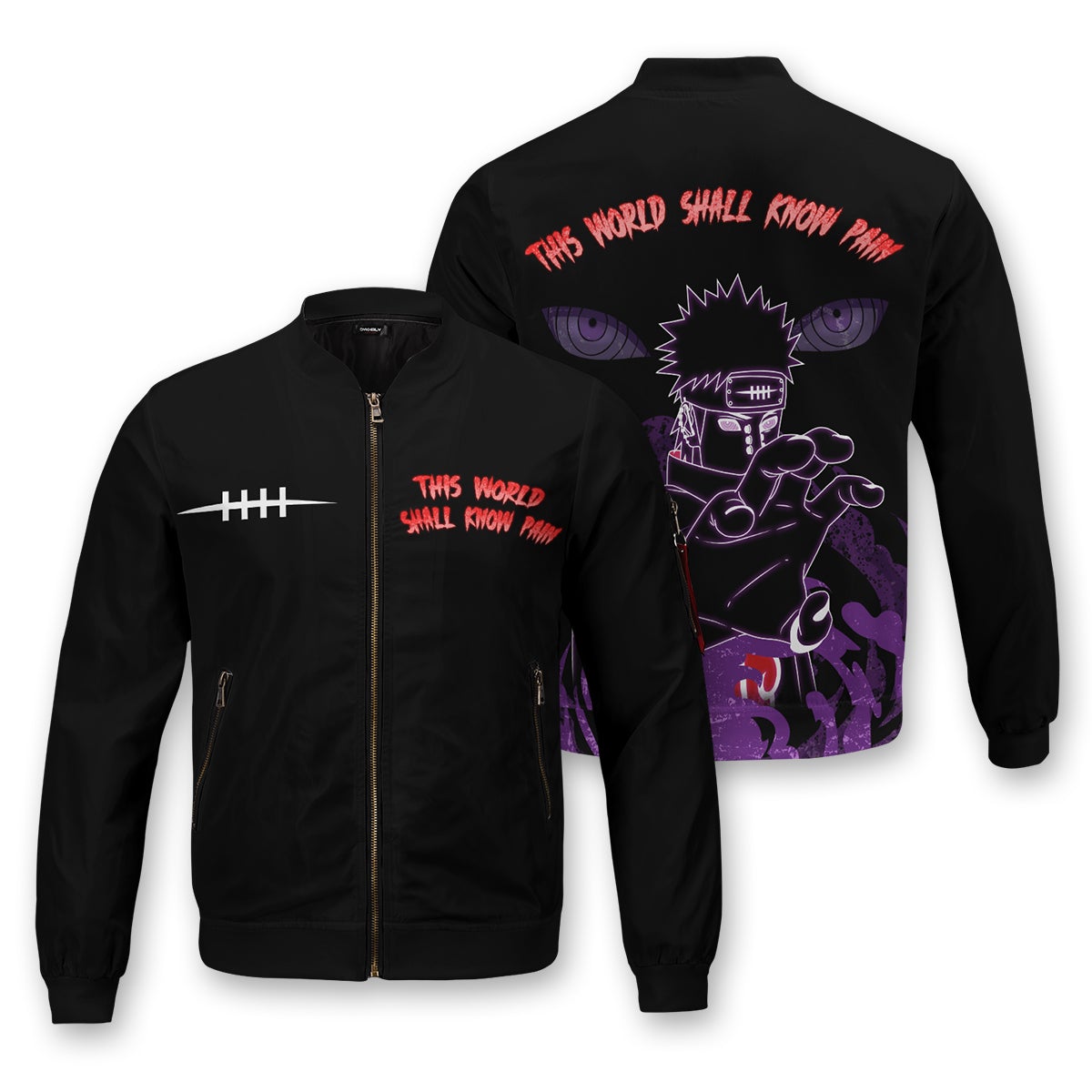 Naruto Jackets - World Shall Know Pain Bomber Jacket FH0709 4 - Gear Anime world shall know pain bomber jacket 438543 - Gear Anime