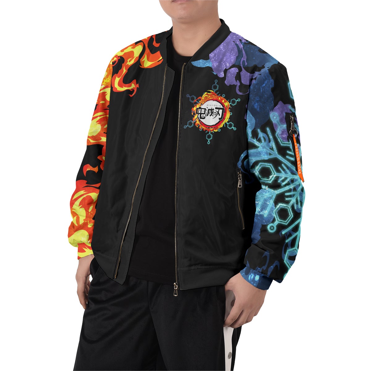 yin-yang-rengoku-akaza-bomber-jacket-420523 yin yang rengoku akaza bomber jacket 420523 - Gear Anime