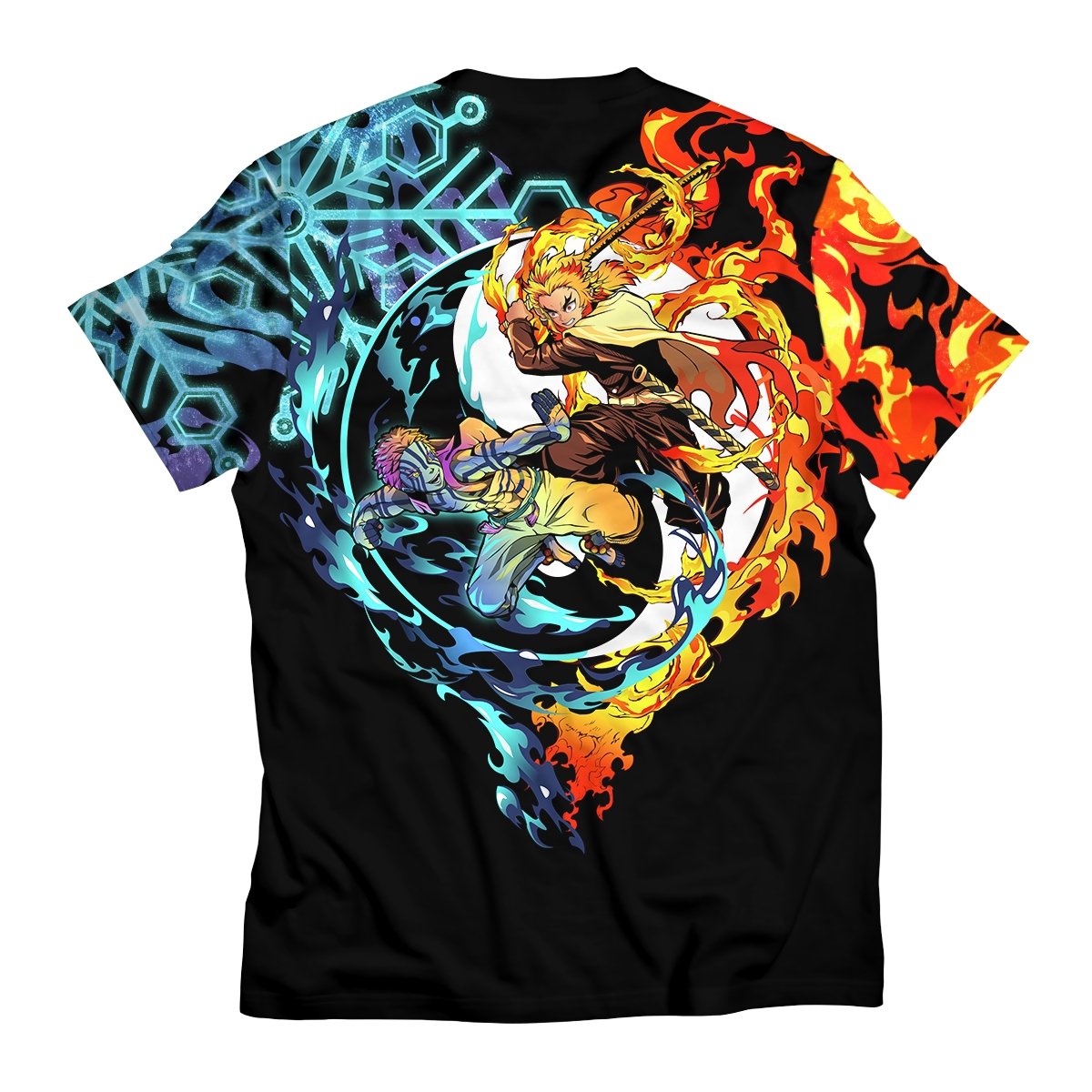 yin-yang-rengoku-akaza-unisex-t-shirt-416901 yin yang rengoku akaza unisex t shirt 416901 - Gear Anime