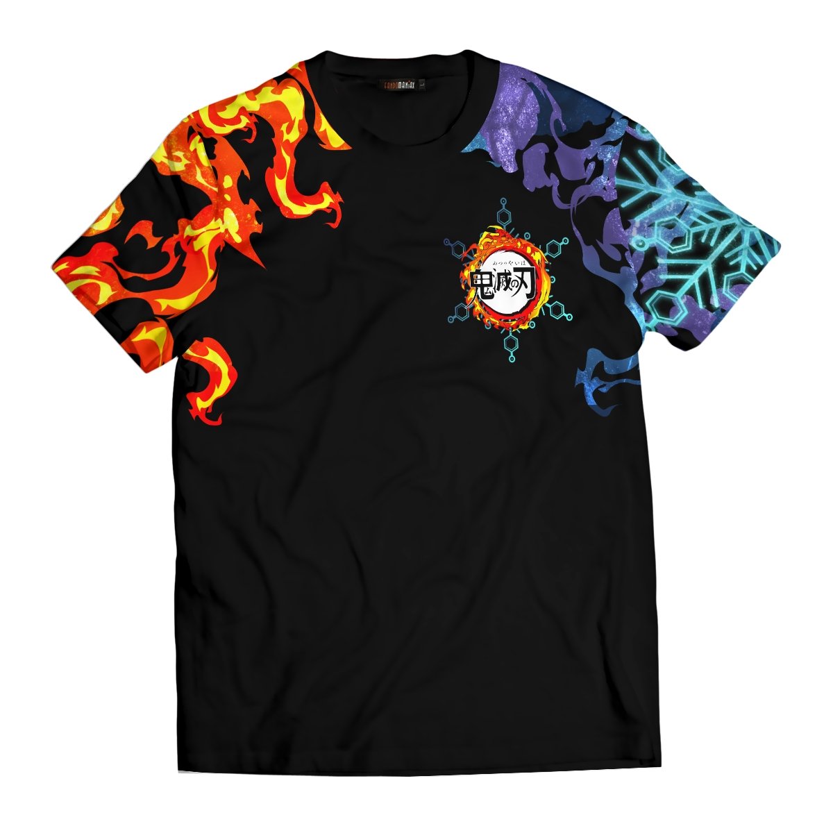 yin-yang-rengoku-akaza-unisex-t-shirt-869243 yin yang rengoku akaza unisex t shirt 869243 - Gear Anime