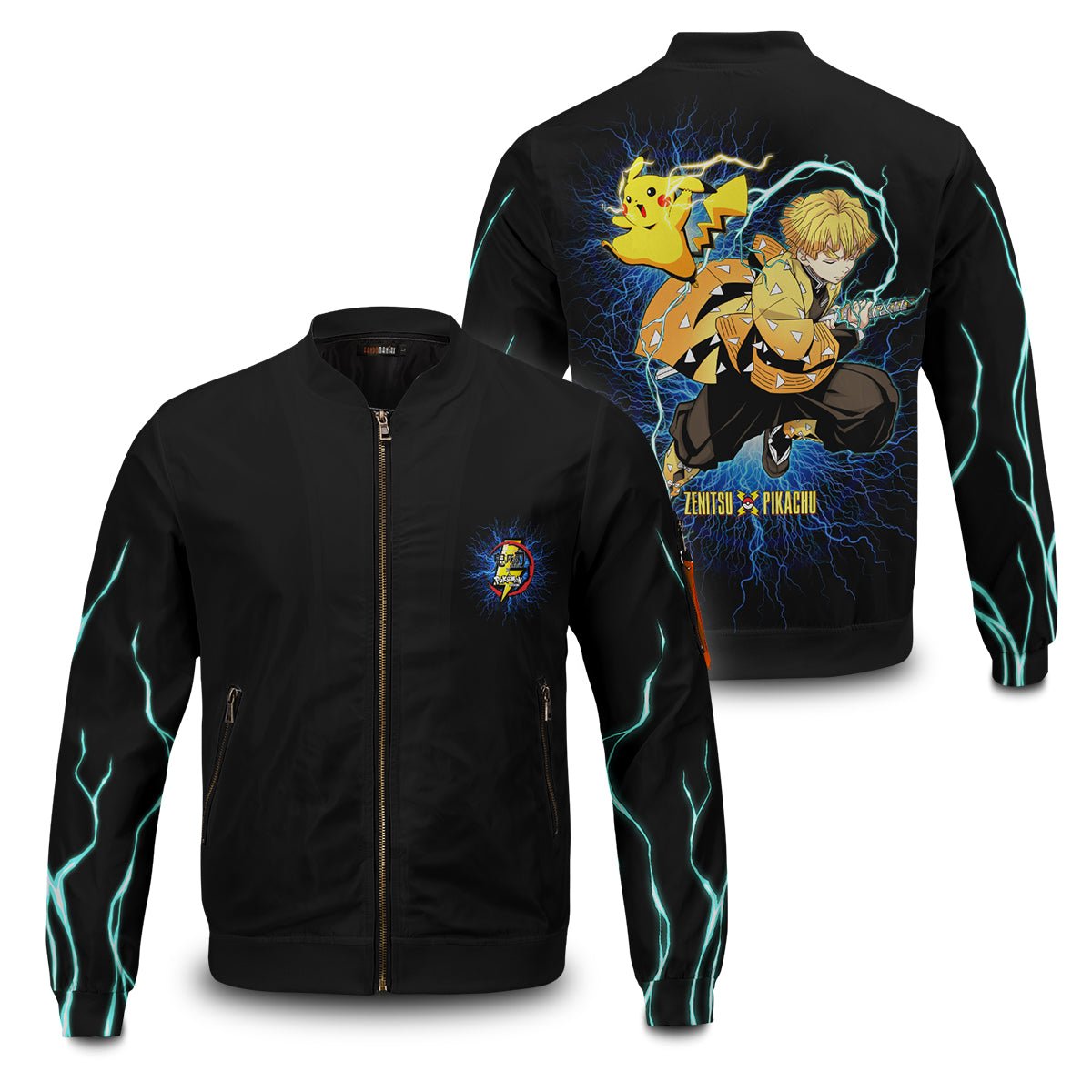 Pokemon Jackets - Zenitsu Collab Bomber Jacket FH0709 6 - Gear Anime zenitsu collab bomber jacket 478346 - Gear Anime