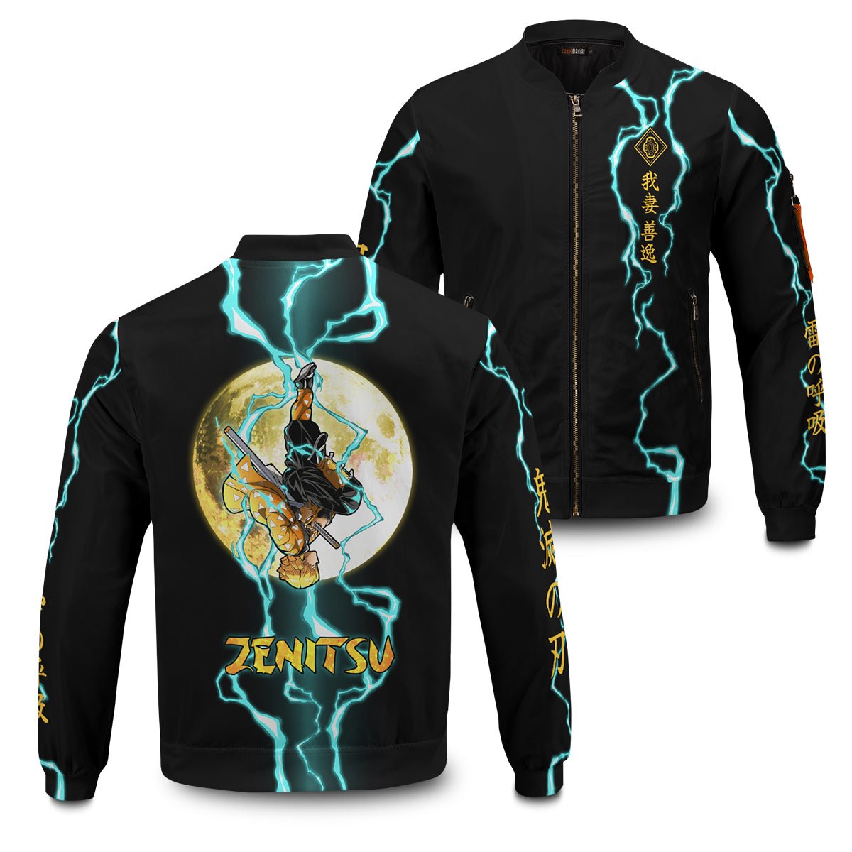 Demon Slayer Jackets - Zenitsu Moonfall Bomber Jacket FH0709 5 - Gear Anime zenitsu moonfall bomber jacket 530125 - Gear Anime