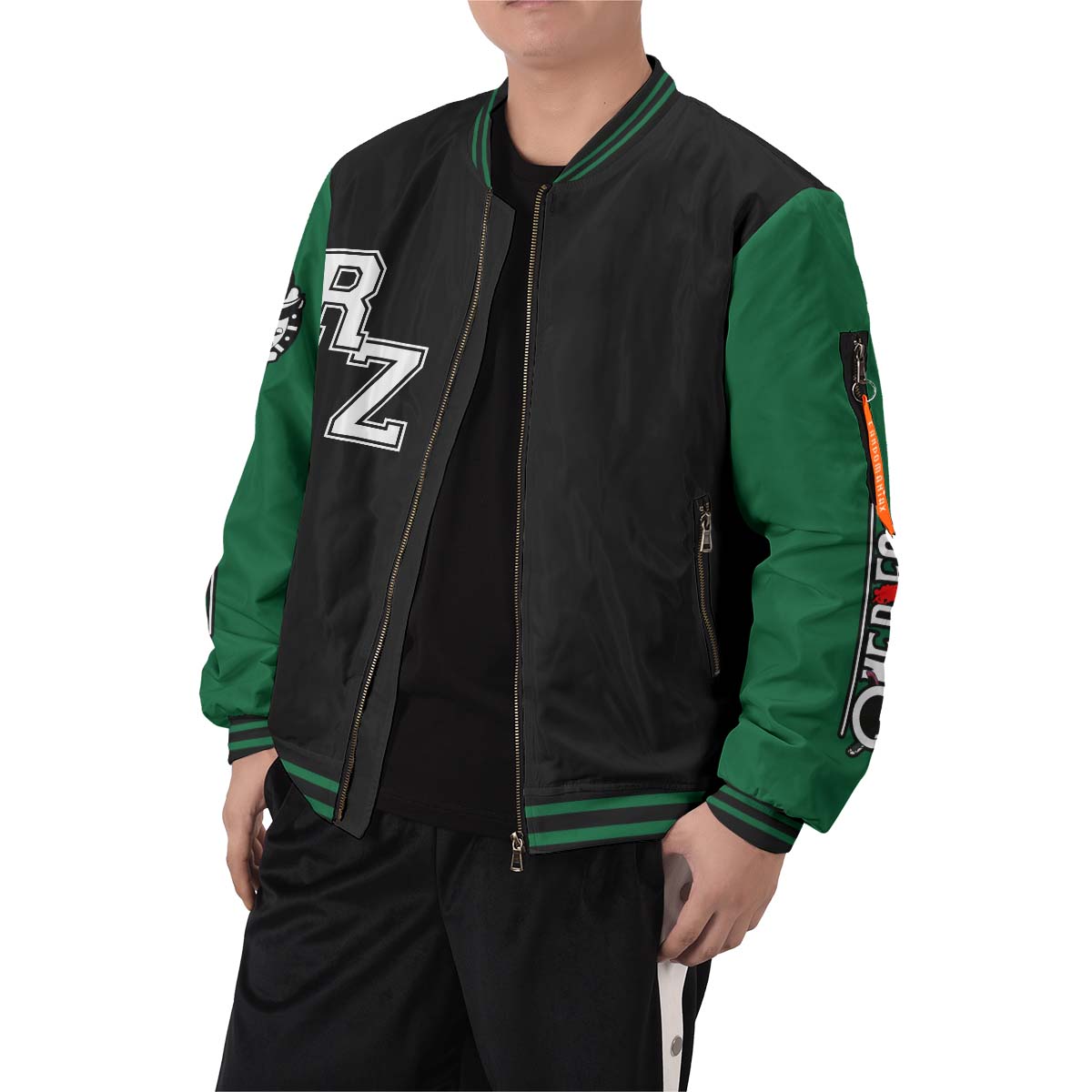 zoro-jersey-bomber-jacket-153321 zoro jersey bomber jacket 153321 - Gear Anime